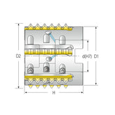 Coolant-Thru Is Recommended, Especially When D2 > 0.7 X Nominal Thread Diameter Shell Mill (MiTM 41) - Big-tools Industrial Supply Tools for Metal Cutting